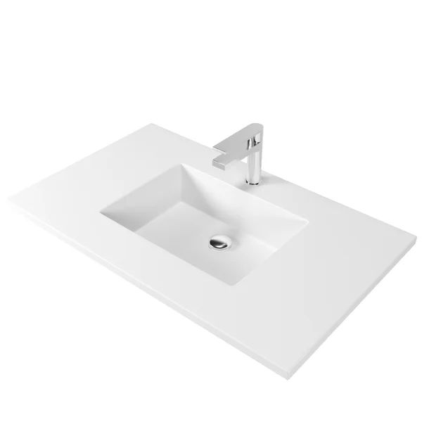 36" Single Bathroom Vanity Top in Matte White with Sink | Wayfair North America