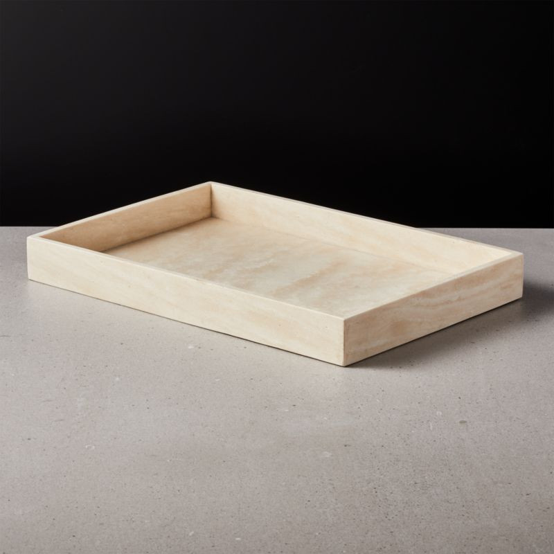Stack Rectangular Travertine Tray + Reviews | CB2 | CB2