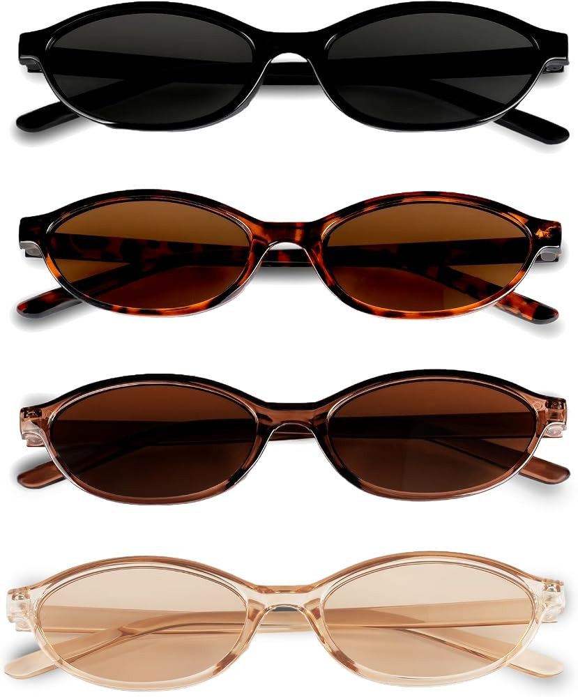 Retro Sonnenbrille, retro Oval sonnenbrille Damen Herren, Trendy-Sonnenbrillen Classic-Ultraleich... | Amazon (DE)