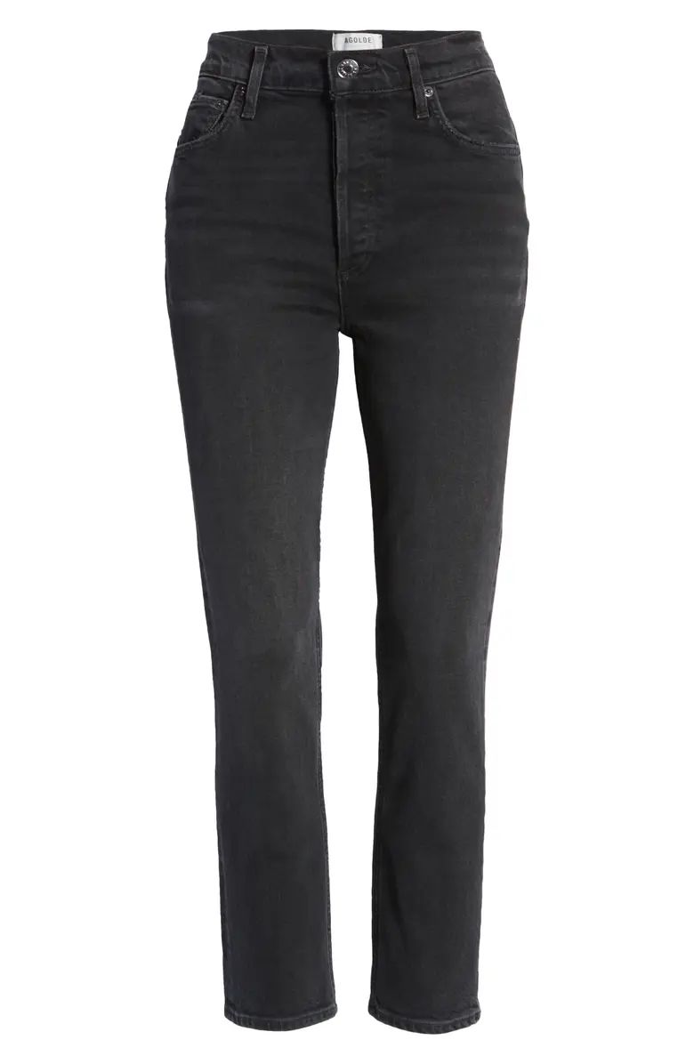 AGOLDE Riley High Waist Straight Leg Organic Cotton Blend Crop Jeans | Nordstrom | Nordstrom