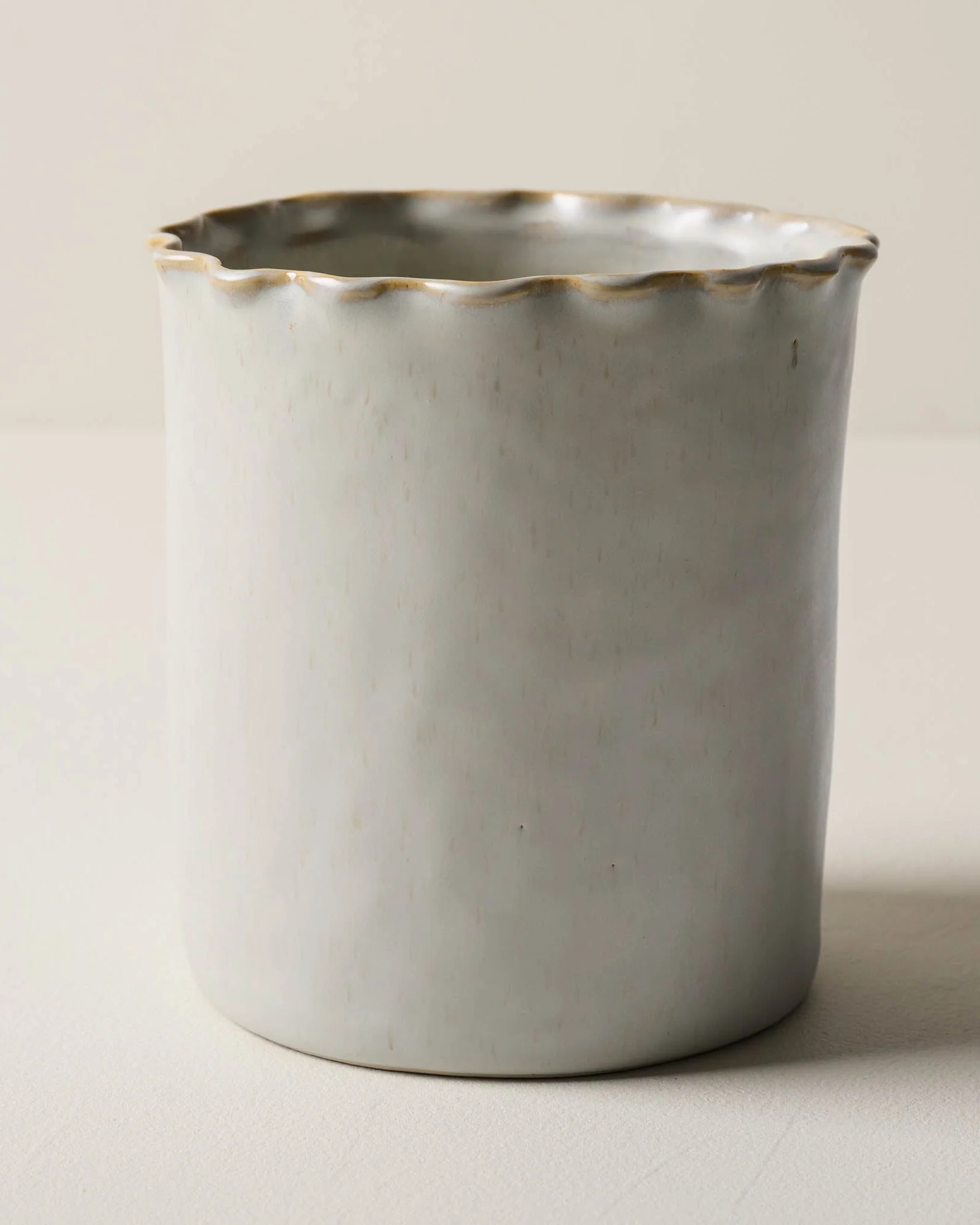 French Grey Ruffle Utensil Crock | Magnolia