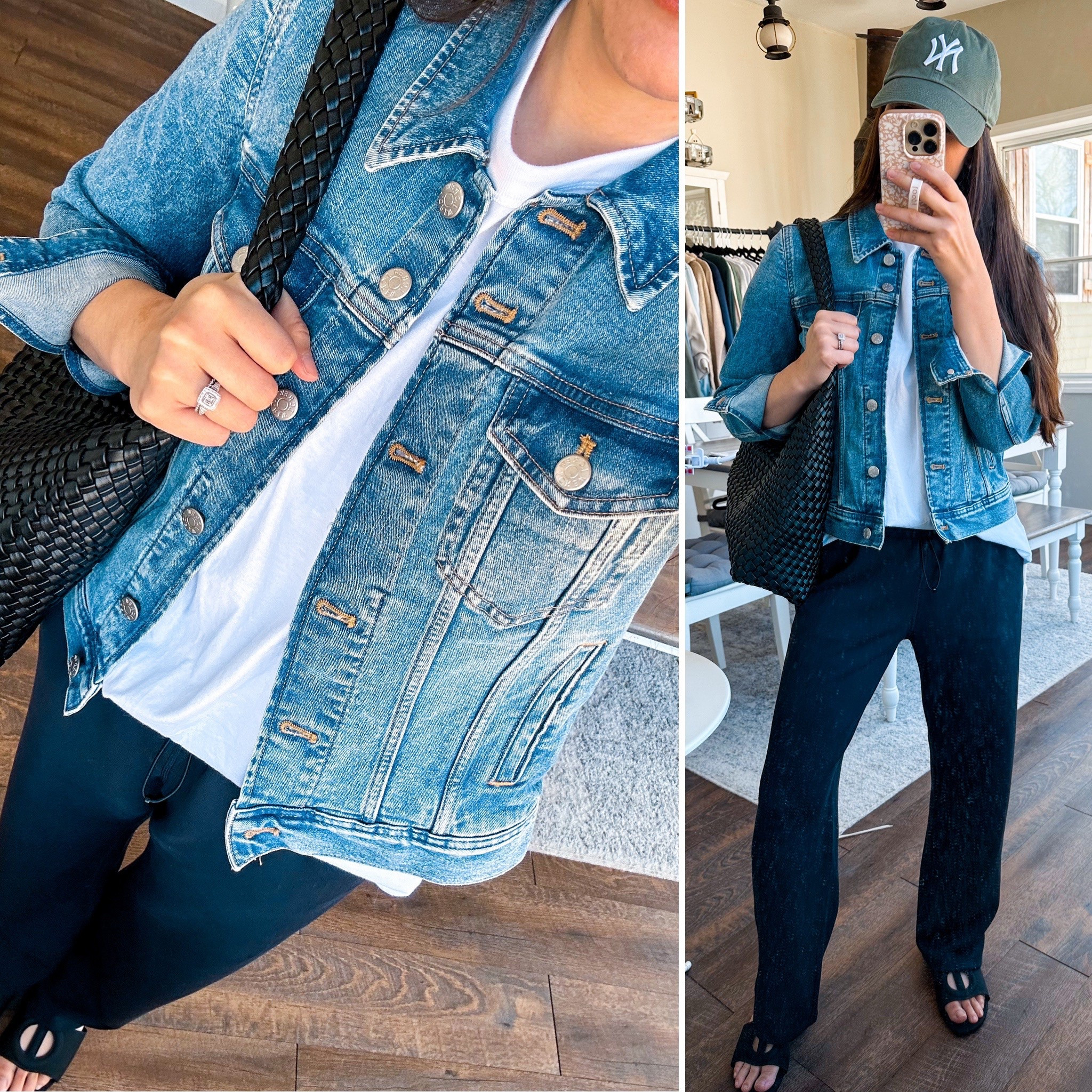 Amazon spring sale! These sweatpants are what dreams are made of! They are so soft! I’m 5”1 for reference! 
Pants 27” inseam small 
Tee xs 
Denim jacket XS 
Shoes tts 

#LTKStyleTip #LTKFindsUnder100 #LTKSaleAlert