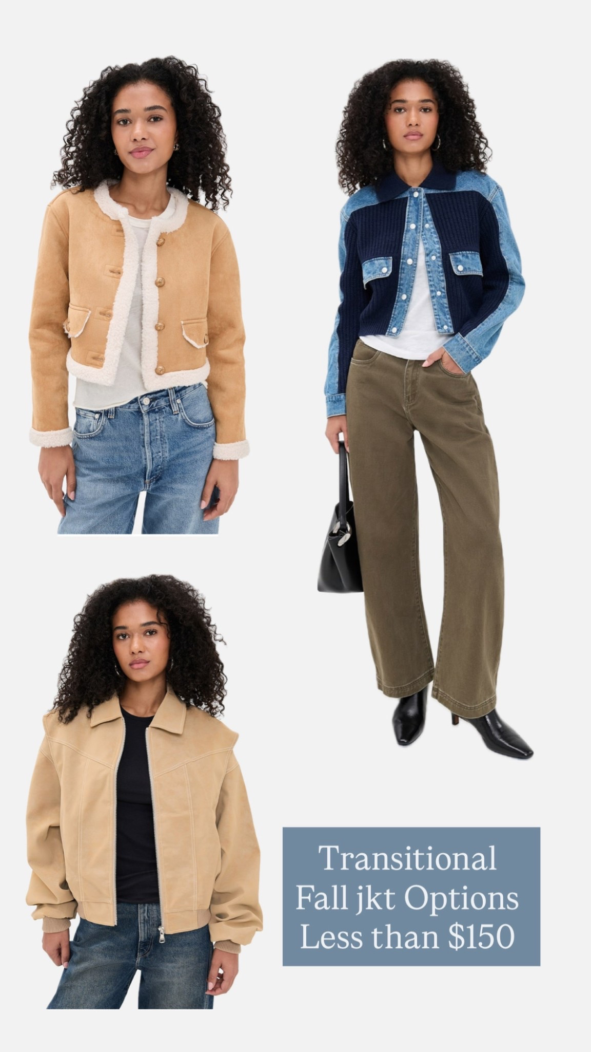 Transitional fall jacket options less than $150 — daily edit cover from Found by Em
