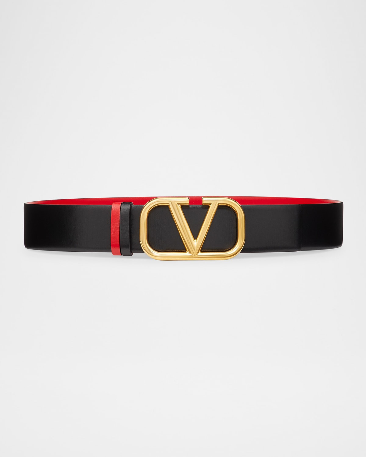 VLogo Signature Reversible Leather Belt, 40mm | Neiman Marcus