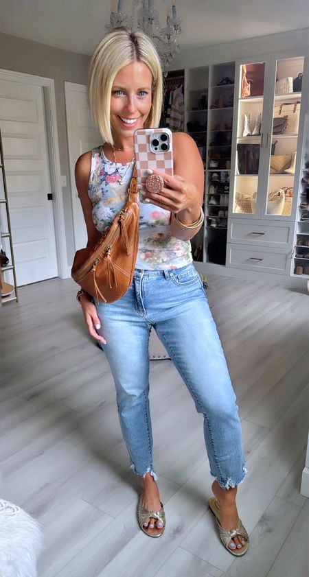 You know I love my @walmartfashion jeans and you guys do too so I was so excited to find this new pair for only $21.98!!! #WalmartPartner #WalmartFashion I love the distressed ankle detail and this mesh tank is just gorgeous!!!
⬇️⬇️⬇️
Tank sized up to medium 
Jeans TTS size 4
Slides TTS

#LTKFindsUnder100 #LTKFindsUnder50 #LTKStyleTip
