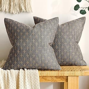 MIULEE Pack of 2 Decorative Burlap Linen Throw Pillow Covers Modern Farmhouse Pillowcase Rustic W... | Amazon (US)