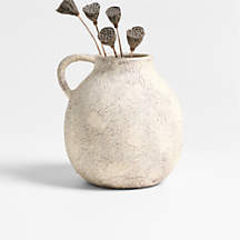 Antiguo White Terracotta Vase 8" + Reviews | Crate & Barrel | Crate & Barrel
