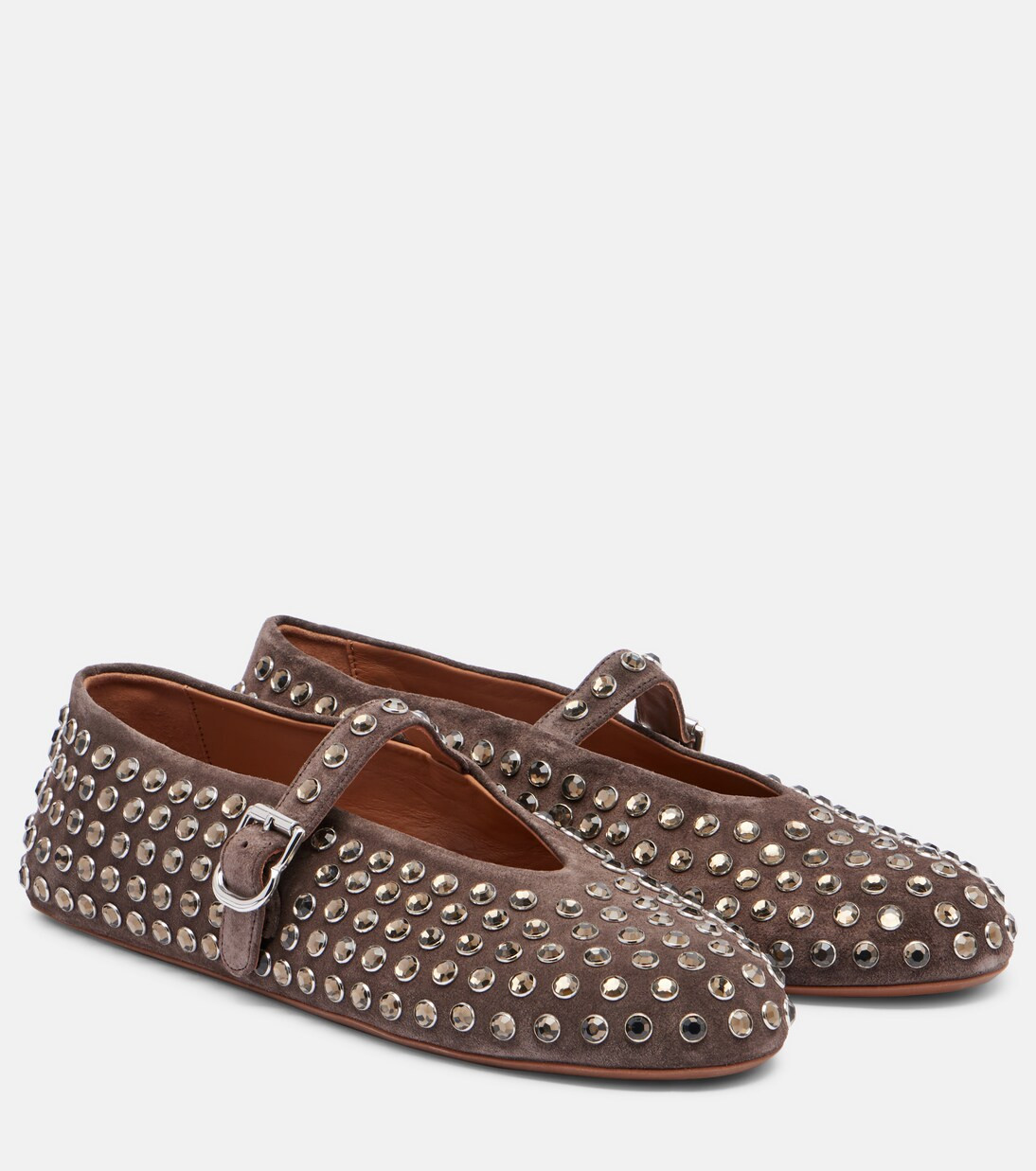 Embellished suede Mary Jane flats | Mytheresa (US/CA)