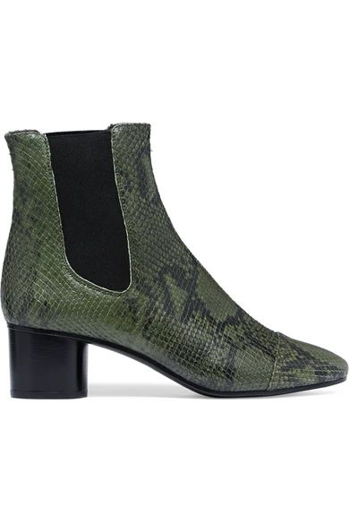 Danae python-effect leather ankle boots | NET-A-PORTER (US)