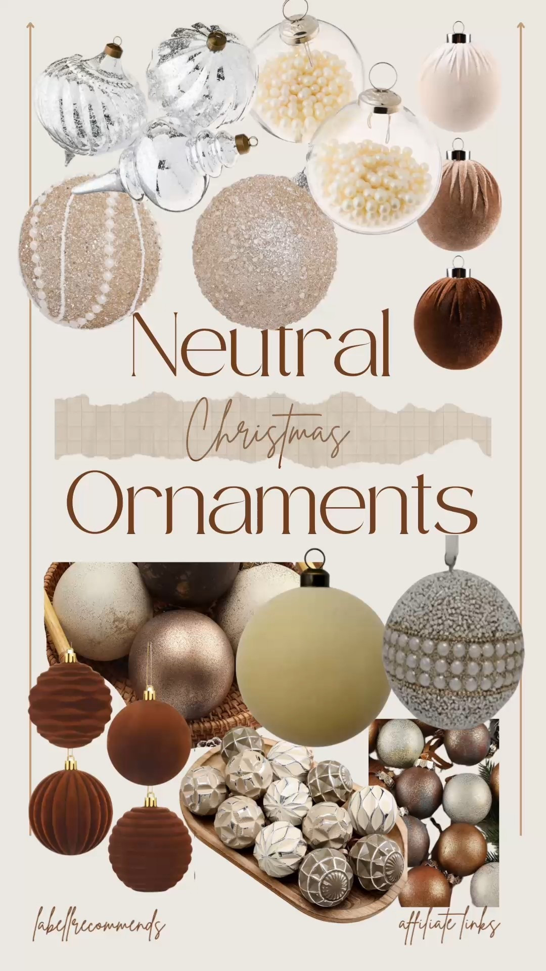 If you love neutral Christmas decor, these beige, white, brown, and gold ornaments are the perfect touch for a minimalist, cozy holiday home. From Walmart to Amazon, I’ve rounded up my favorite neutral Christmas tree decorations, glass  ornaments, and modern farmhouse holiday pieces that fit any aesthetic Christmas style.

#neutralchristmasdecor #minimalchristmas #walmartfinds #amazonchristmasdecor #cozychristmasvibes #modernfarmhousedecor #neutralholidaydecor

#LTKHoliday #LTKFindsUnder50 #LTKHome
