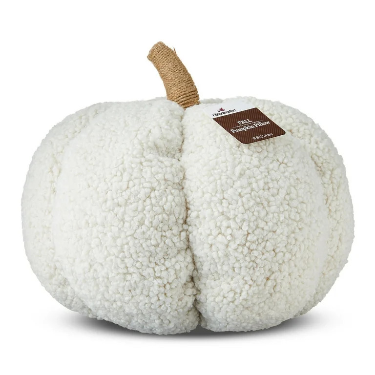 Boucle Pumpkin Pillow, Cream, 10", Halloween by Way To Celebrate | Walmart (US)