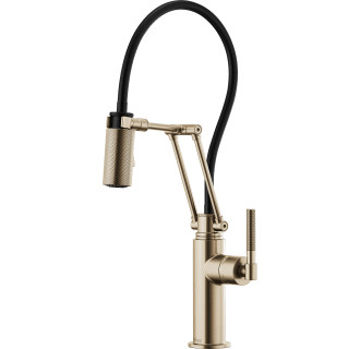 Brizo 63243LF-GL Luxe Gold Litze Single Handle Articulating Kitchen Faucet with Knurled Handle - ... | Build.com, Inc.