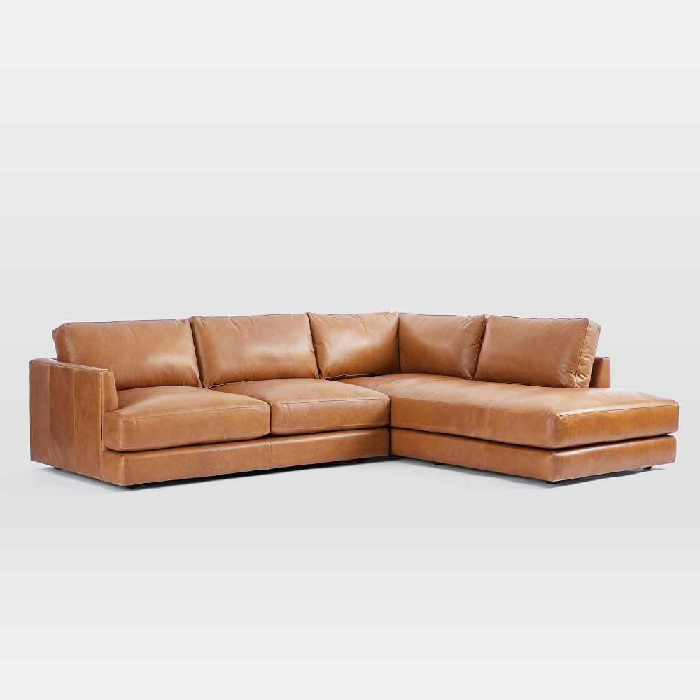 Haven Leather 2-Piece Terminal Chaise Sectional | West Elm (US)