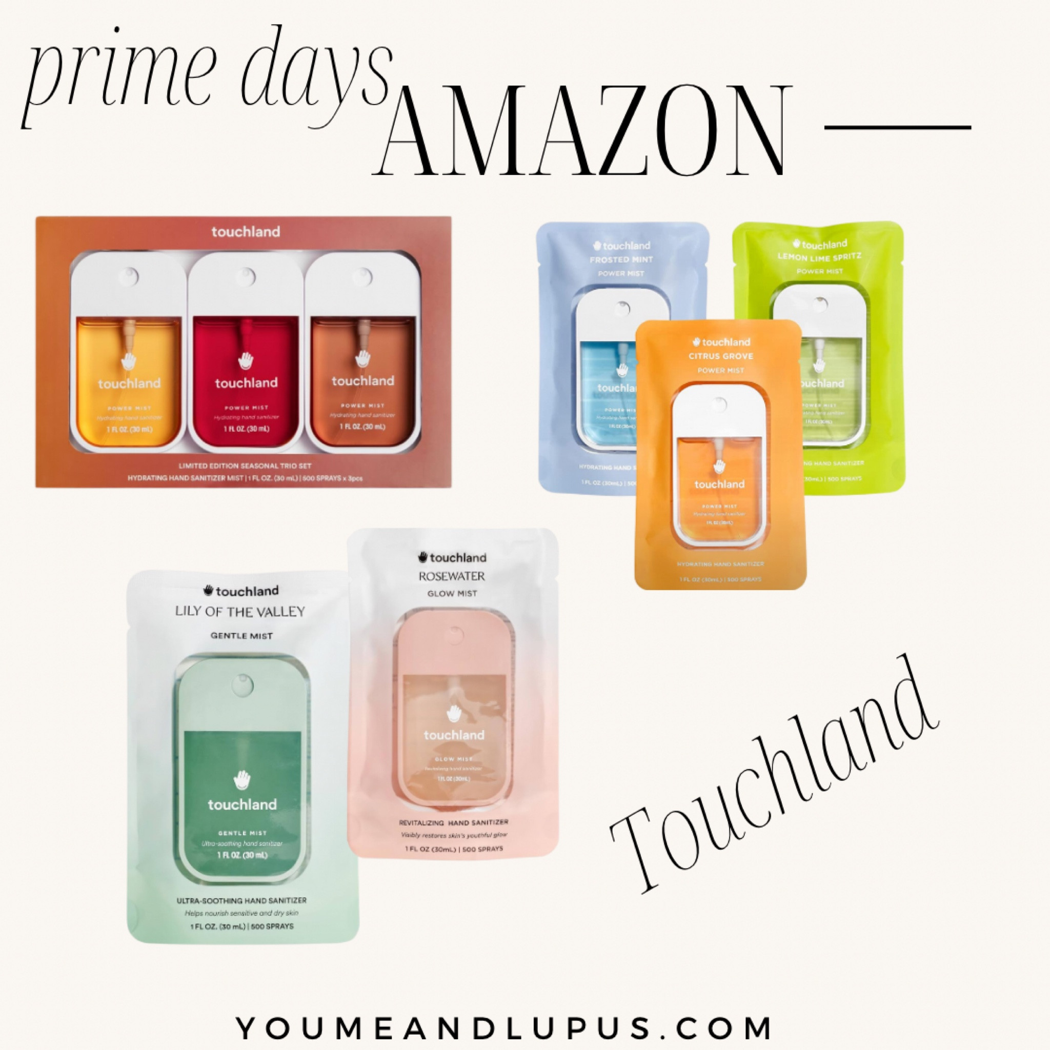 Touchland hand sanitizer, best hand sanitizer, Amazon finds, hydrating hand sanitizer, fragrance hand sanitizer, clean, YoumeandLupus, spray  

#LTKStyleTip #LTKBeauty #LTKGiftGuide