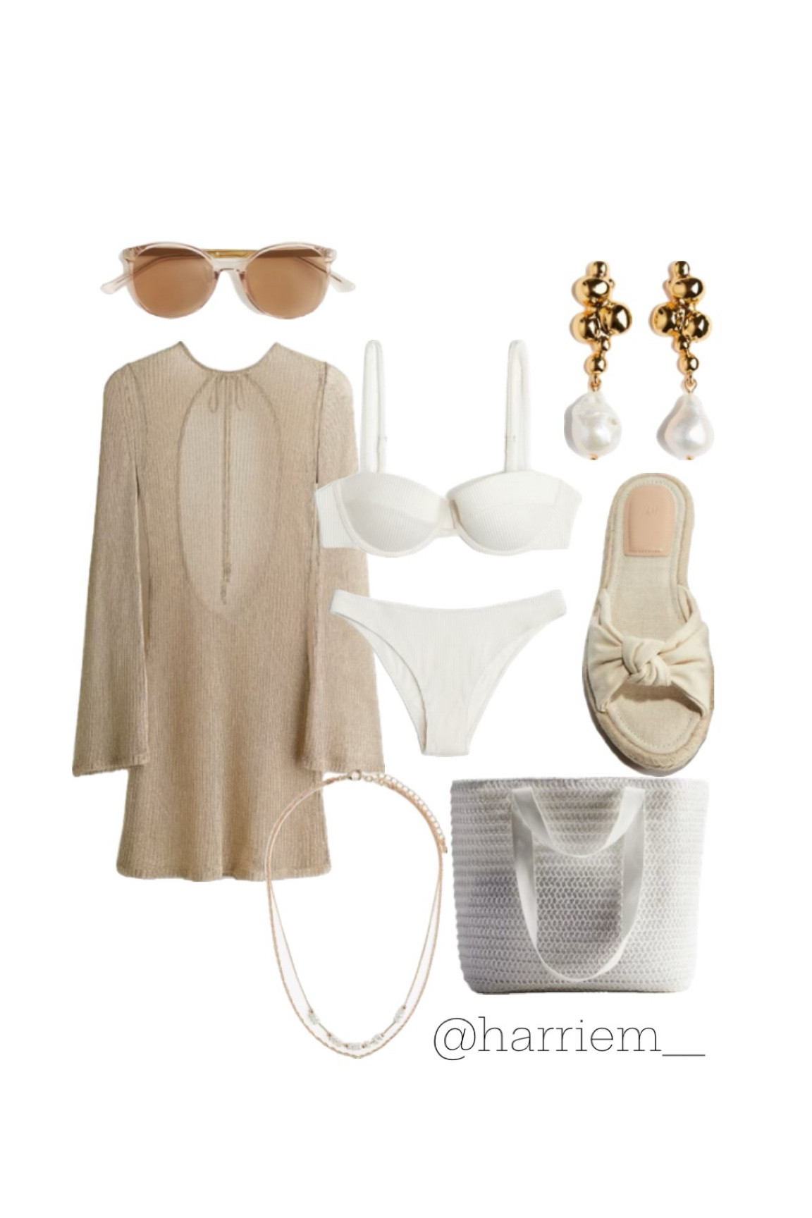 Neutral beach day outfit all from H&M 

#LTKsummer #LTKuk #LTKswimwear