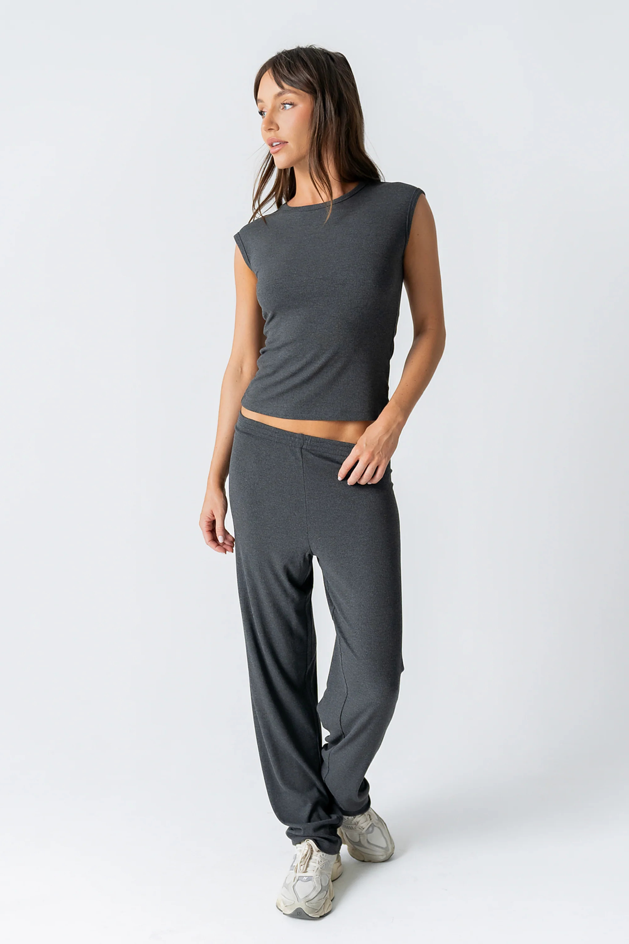 Jordanna Wide Leg Pants in Charcoal | Böhme US