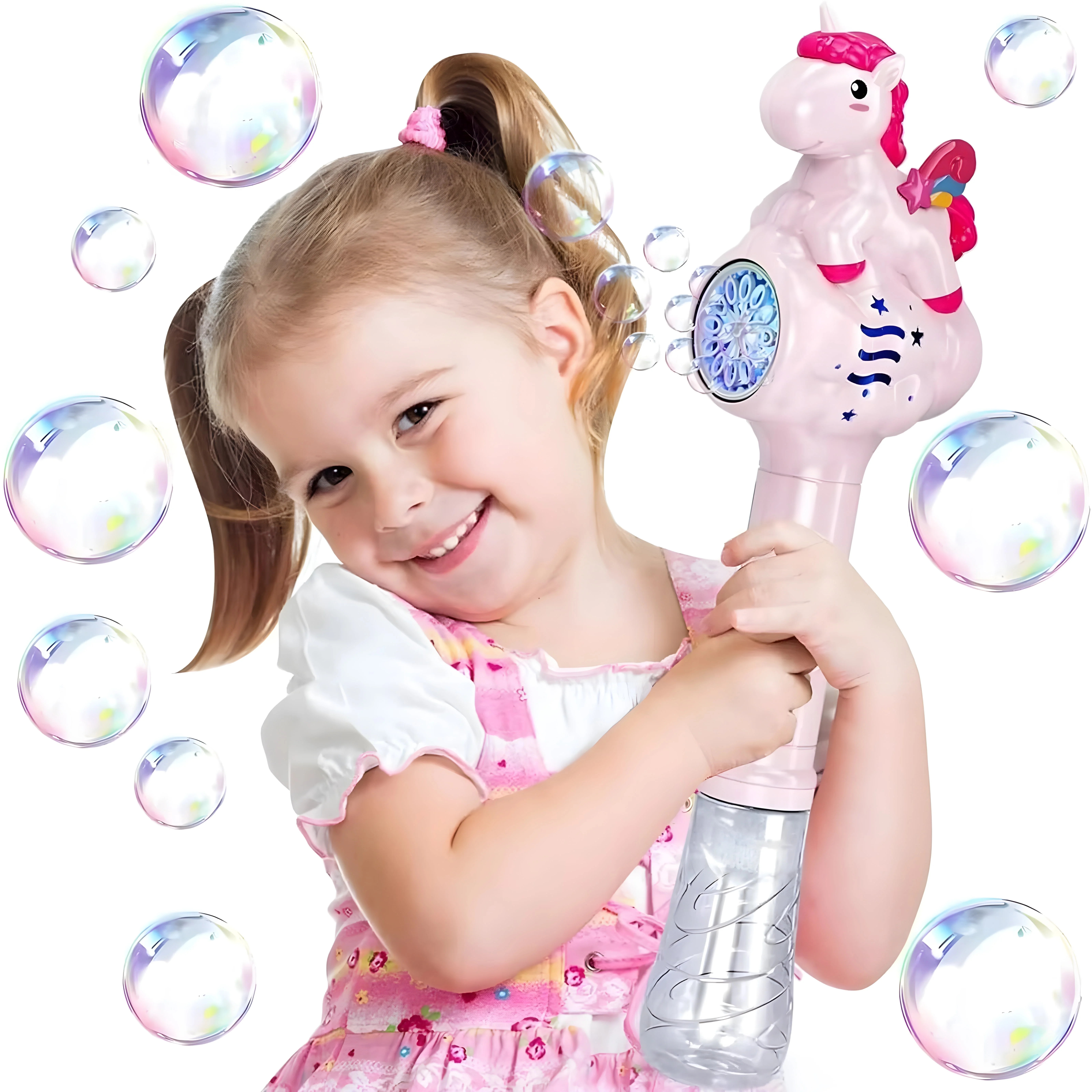 Yerloa Unicorn Bubble Machine for Toddlers, Bubble Wand, Bubble Gun Toy with LED Light Bubbles fo... | Walmart (US)