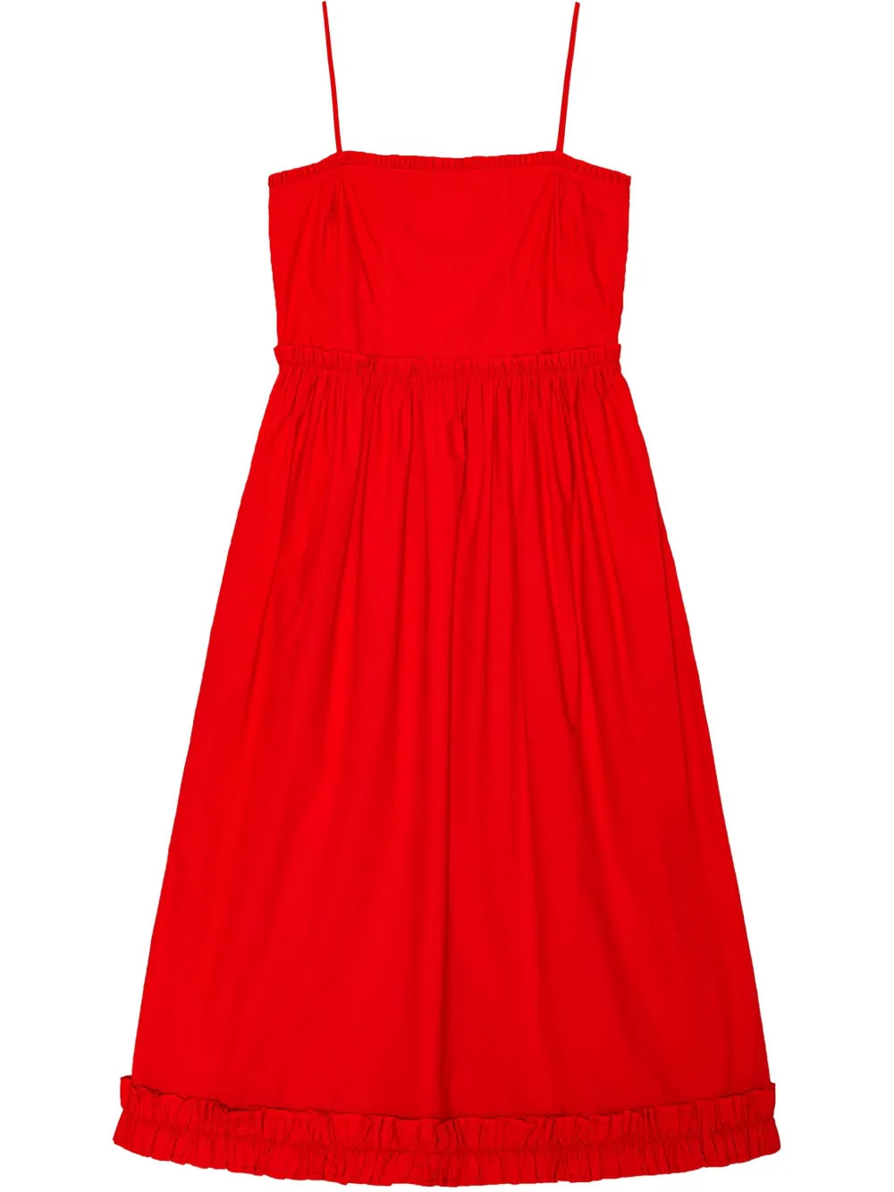 GANNI midi dress - Red | Farfetch Global