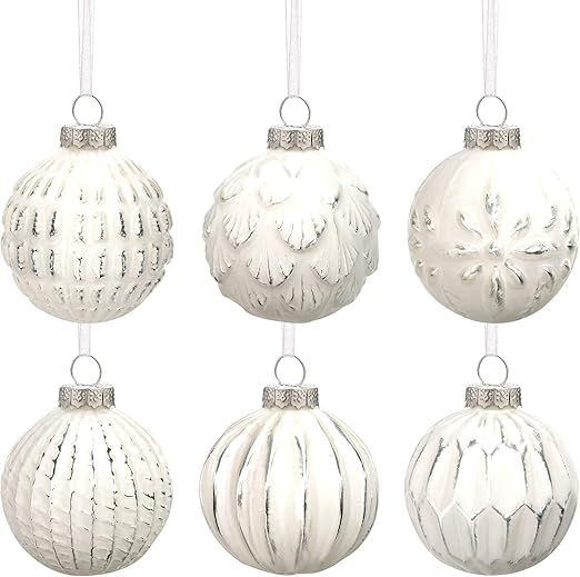 Farmhouse Ball Ornaments Distressed Metal Glass Ball Vintage Style Christmas Balls Retro Christma... | Amazon (US)