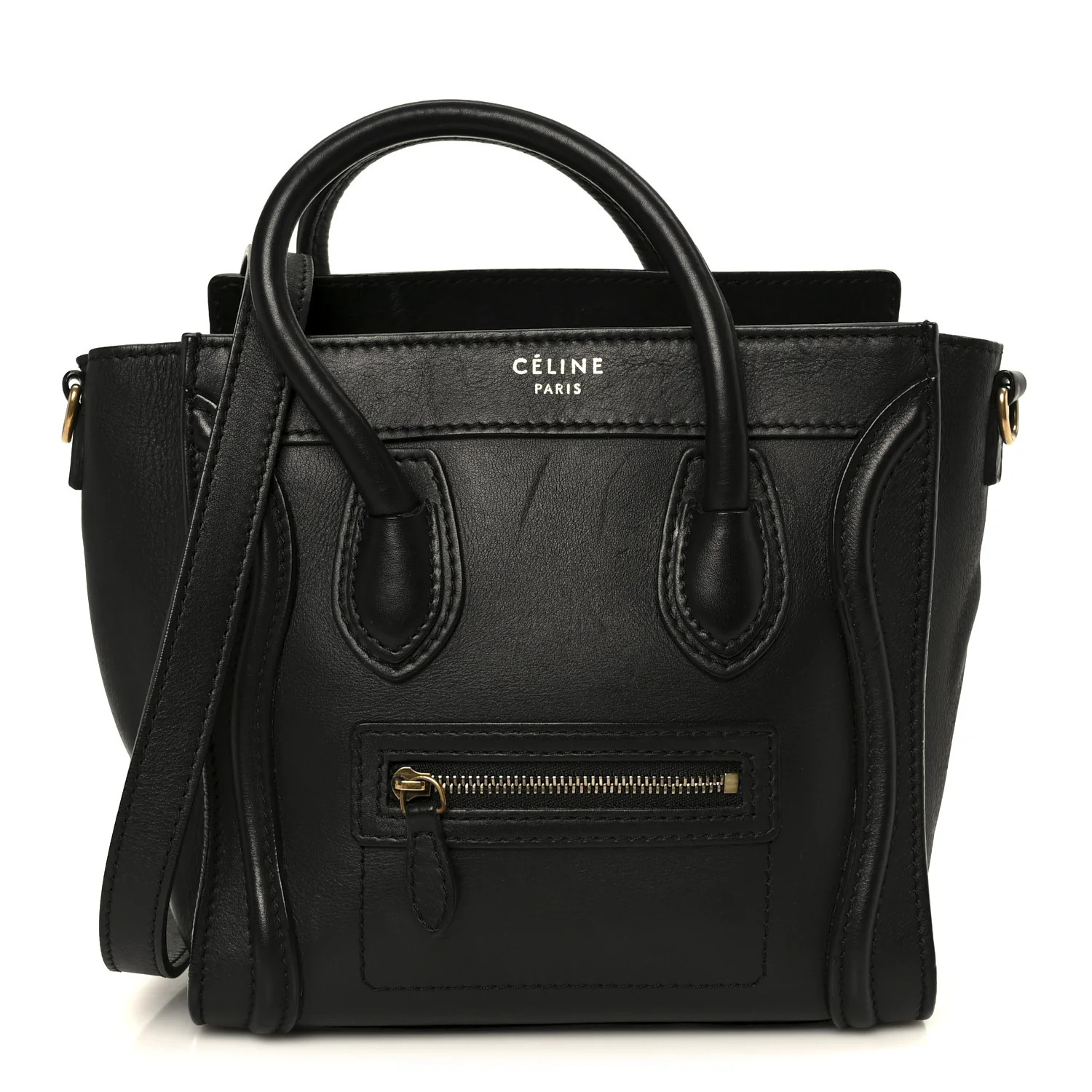 Smooth Calfskin Nano Luggage Black | FASHIONPHILE (US)