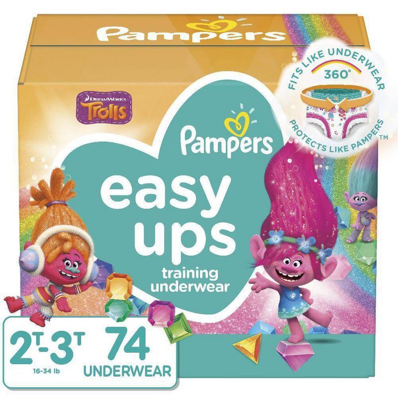 Pampers Easy Ups Girls' Trolls Training Pants - (Select Size and Count) | Target
