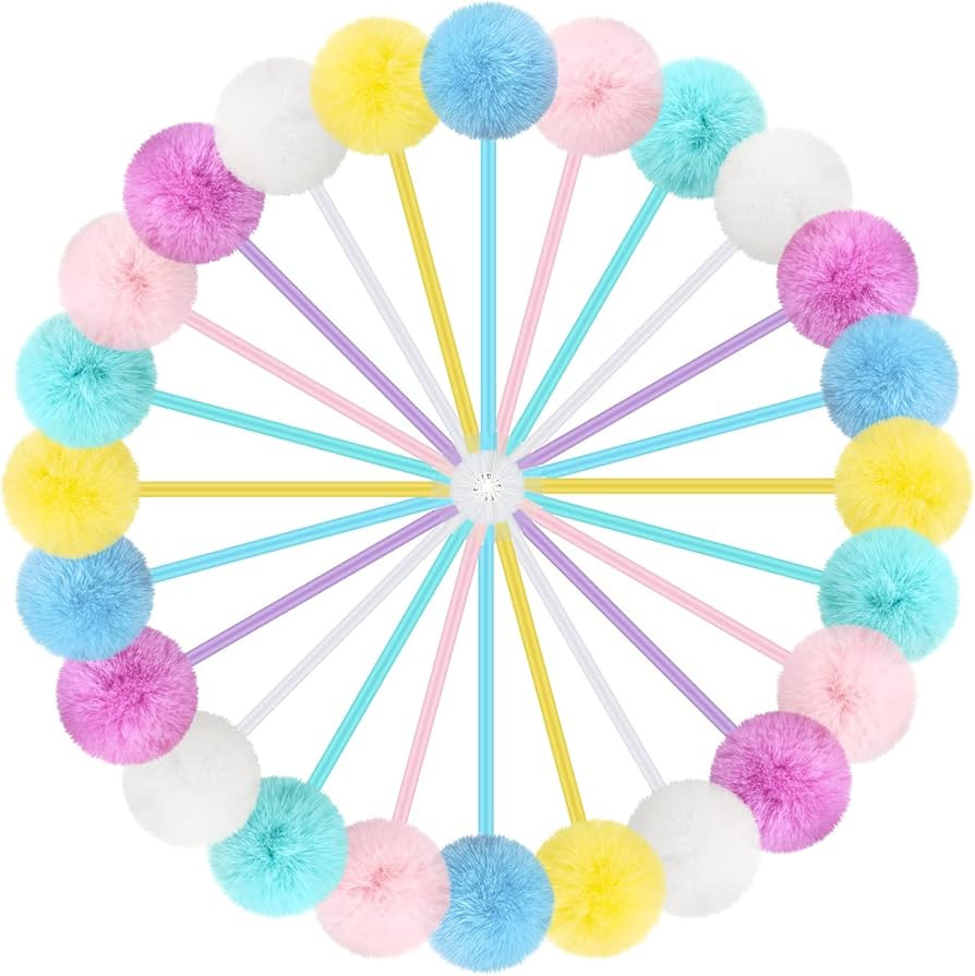 Epakh 36 Pcs Pompom Ballpoint Pen Fluffy Ball Pen Cute Kawaii Pen Plush Fuzzy Pen Black Gel Ink M... | Amazon (US)