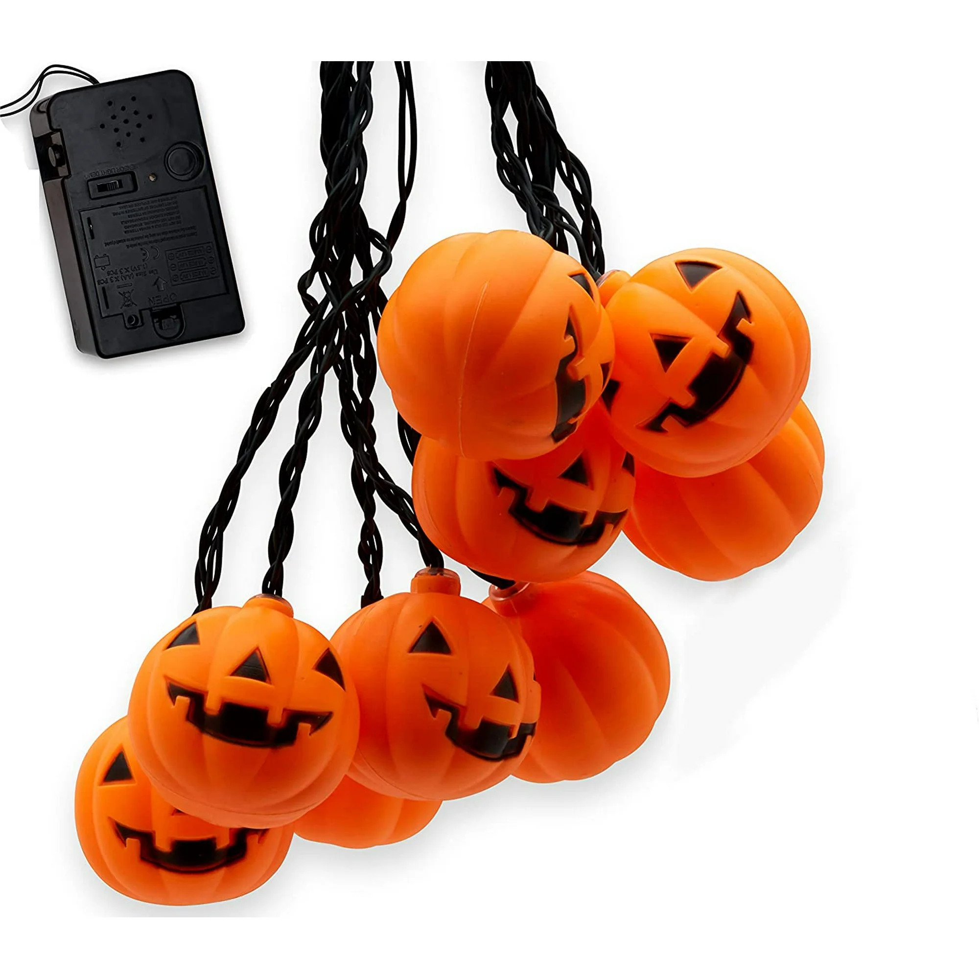 Top Race Halloween String Lights, 10 Big 3 Inch Battery Powered Jack o Lantern Blinking Lights wi... | Walmart (US)