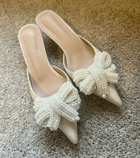 The perfect shoes for a bride. #bride #bridetobe #bowshoes 

#LTKshoecrush #LTKsalealert #LTKwedding