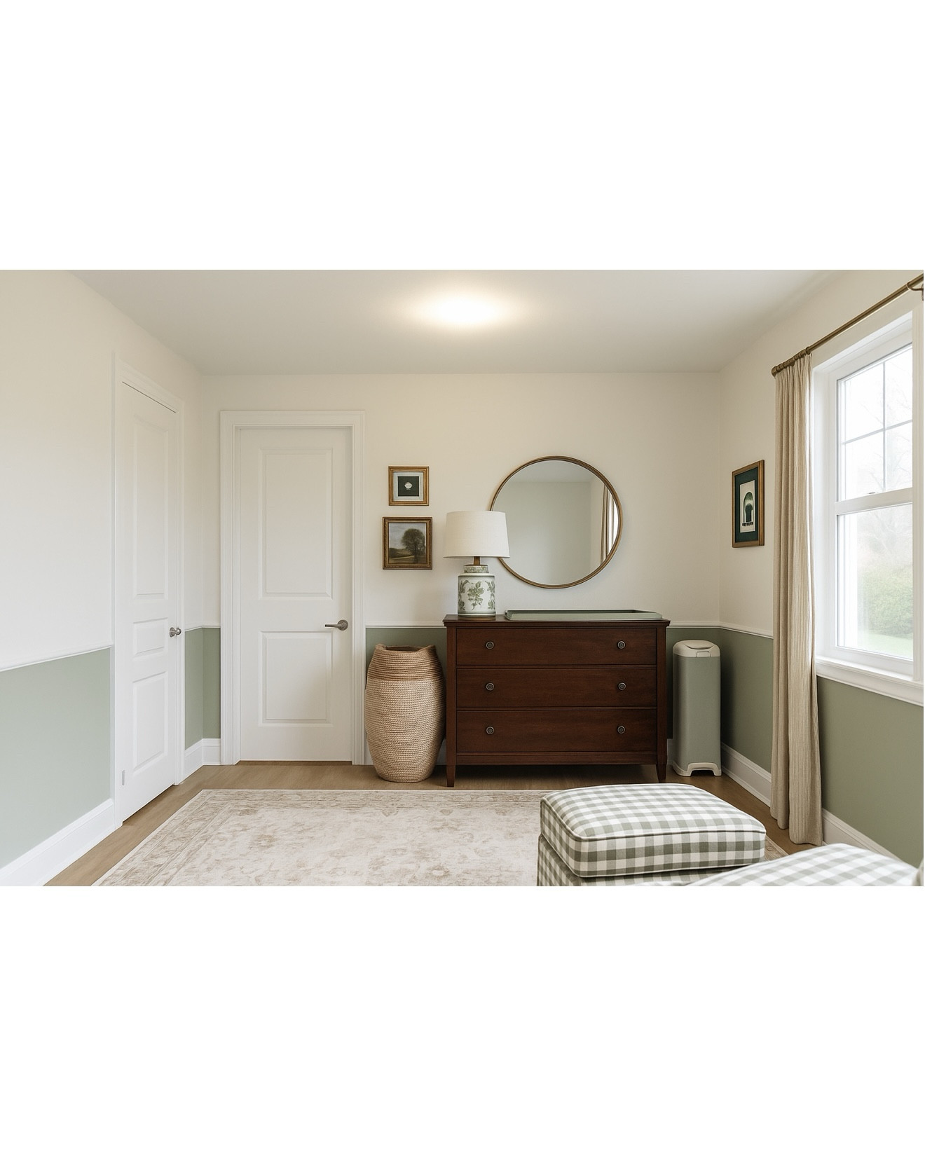 Another view of the nursery design! Loving this dark wood changing table! 

#LTKStyleTip #LTKHome #LTKBaby