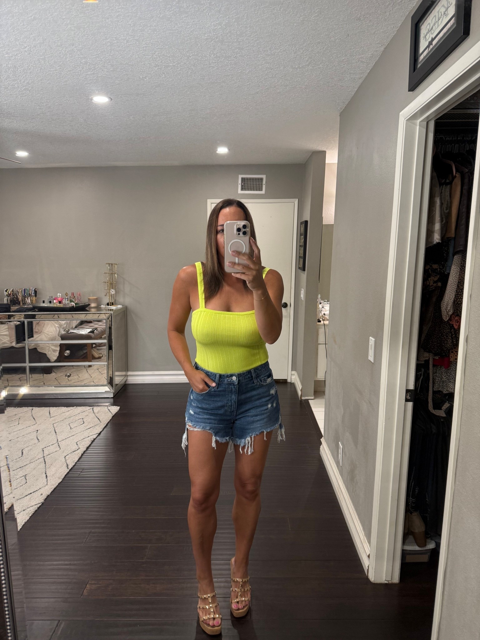 This bodysuit was so cute paired with these distressed high-rise shorts. For reference wearing a medium in the bodysuit and size 27 in the shorts. 

 #LTKStyle #LTKFestival #LTKOOTD #LTKSummer #LTKSpring #SummerOutfit #LTKSaleAlert #MomStyle #TrendingNow #LTKOver40
