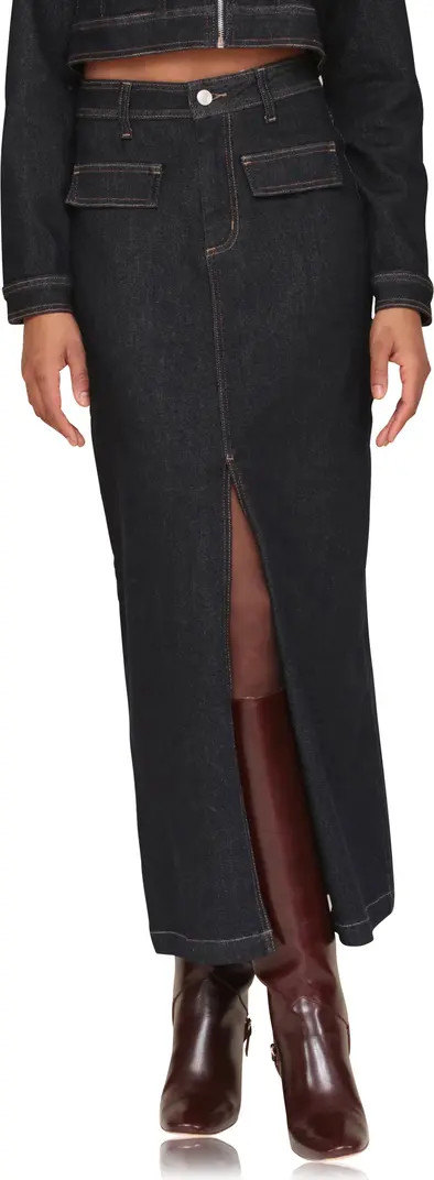 Avec Les Filles Slit Denim Maxi Skirt | Nordstrom | Nordstrom