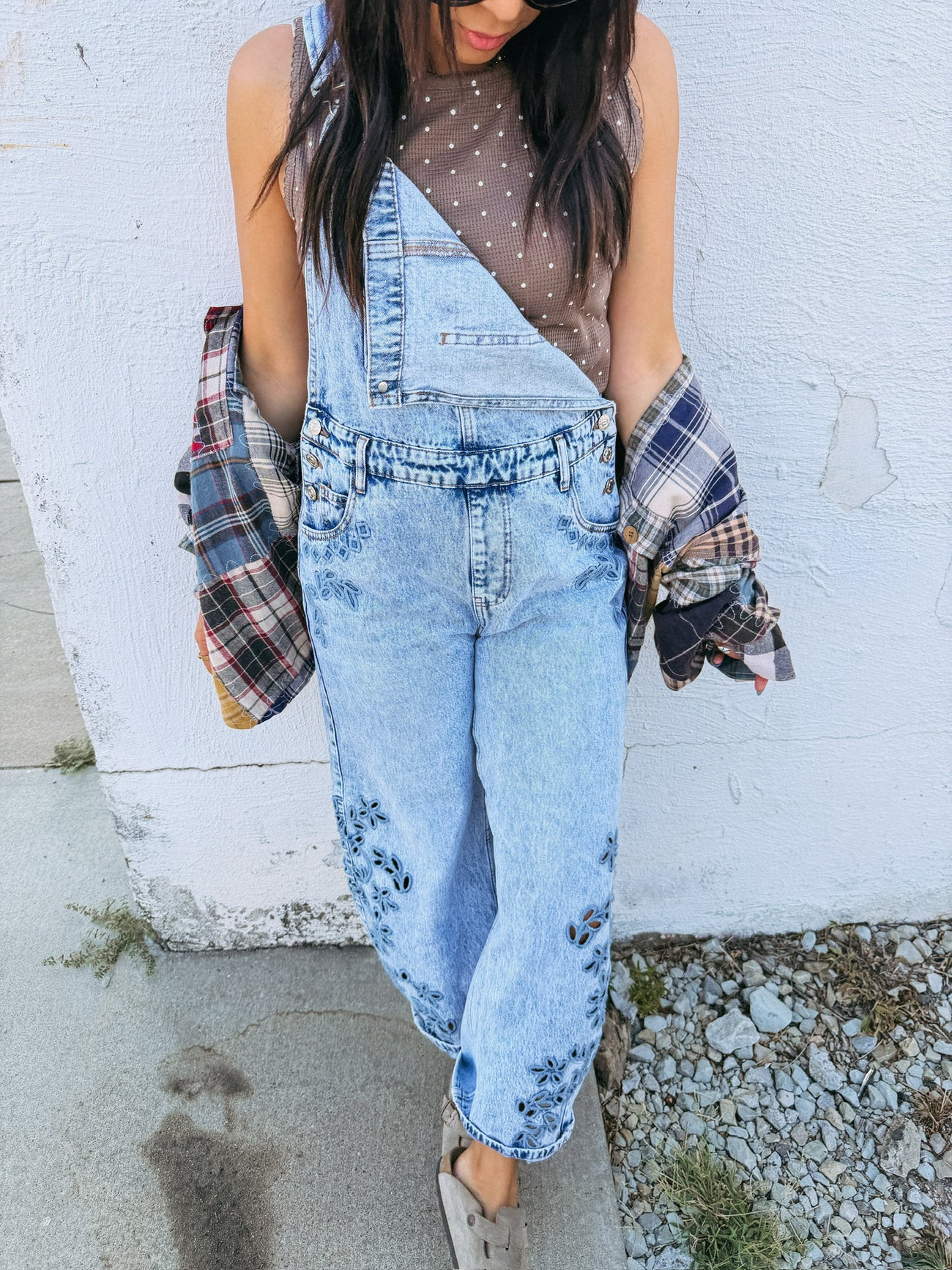 azalea eyelet barrel overalls | Etta+East