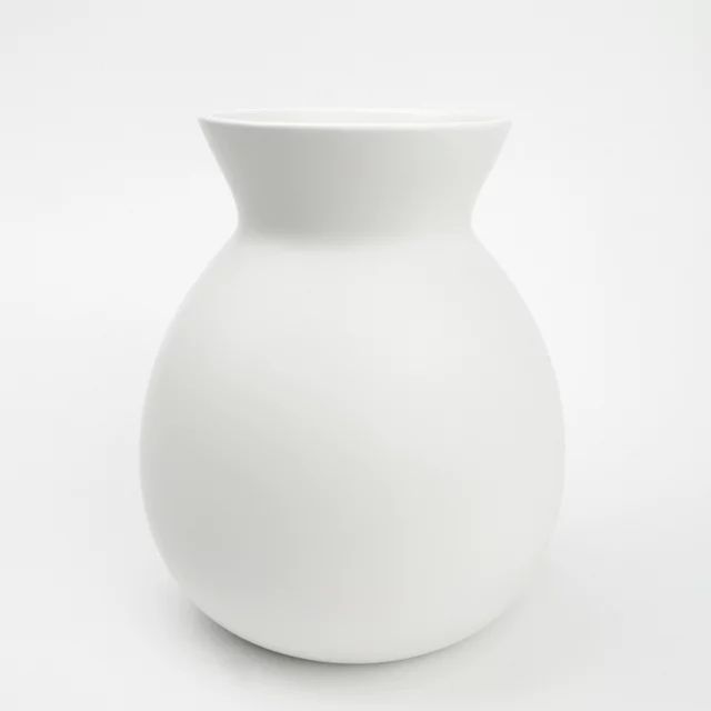 Mainstays 6.75in x 8in Solid White Finish Ceramic Vase | Walmart (US)