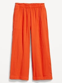 High-Waisted Crinkle Gauze Pull-On Ankle Pants | Old Navy (US)