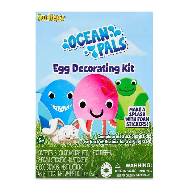 Dudley's Ocean Pals Egg Decorating Kit, Easter, Stickers | Walmart (US)