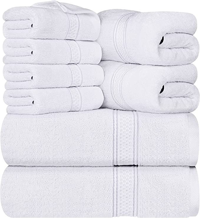 Utopia Towels White Towel Set, 2 Bath Towels, 2 Hand Towels, and 4 Washcloths, 600 GSM Ring Spun ... | Amazon (US)