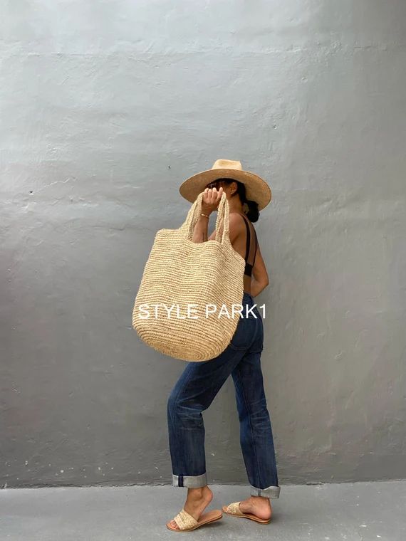 BA09/Woven bag,Beach bag , Oversized bag,Straw bag ,Natural Bag,Bali bag,raffia | Etsy (US)