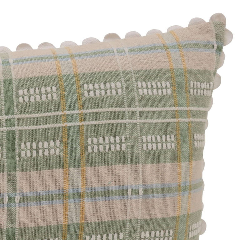 Better Homes & Gardens 14" x 24" Beige and Green Picnic Plaid Decorative Throw Pillow | Walmart (US)