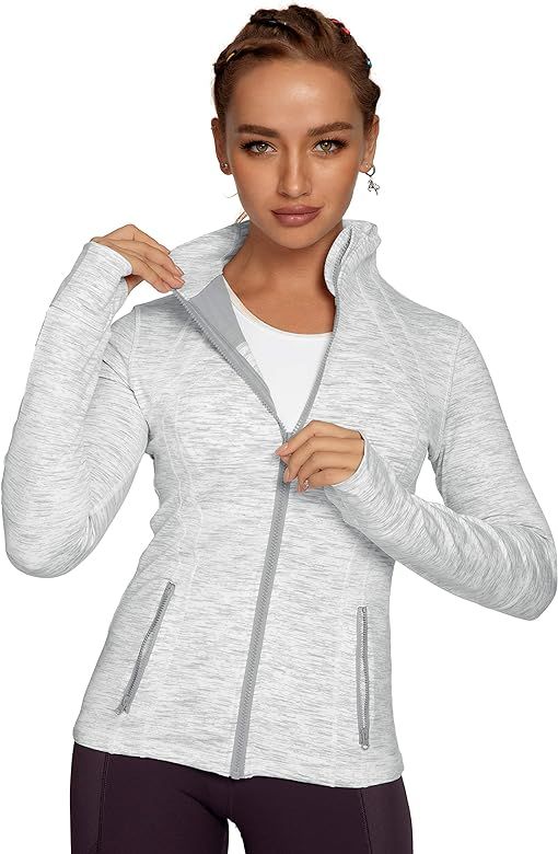 QUEENIEKE Women's Sports Jacket Slim Fit Running Jacket Cottony-Soft Handfeel 60927 | Amazon (US)