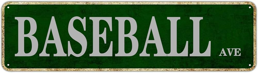 Metal Sign Baseball Ave Vintage Signs Retro Tin Signs Art Plaque Aluminum Sign for Bedroom Kitche... | Amazon (US)