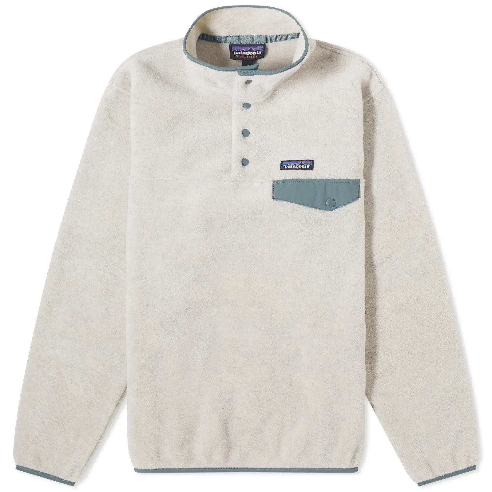 Patagonia LW Synch Snap-T Pullover Oatmeal Heather & Nouveau Green | END. | End Clothing (US & RoW)