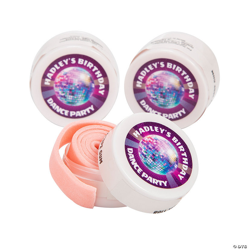 Personalized Disco Ball Roll Tape Gum - 12 Pc. | Oriental Trading Company