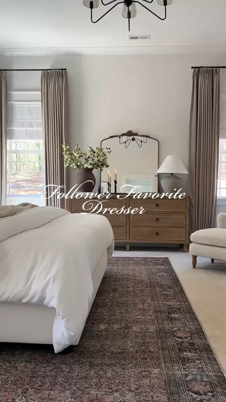 The most charming brown dresser in our primary bedroom 🤎 It’s cozy, warm and welcoming, and so charming. ✨ The vintage rug adds such warmth and our layered bedding is so calming. One of my favorite rooms in our neutral home!

#LTKHome