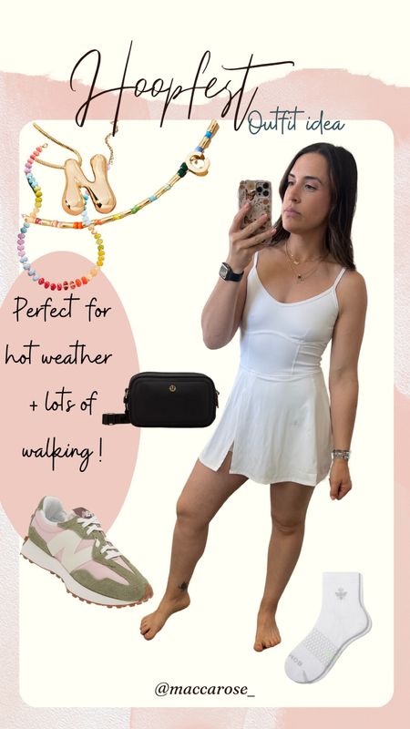 Tennis dress. 
Pickleball outfit. 
Summer fashion.
lululemon. 
White athletic dress. 
New balance sneakers. 327. 
Initial necklace. 
Trendy jewelry  

#LTKSaleAlert #LTKFitness #LTKSeasonal