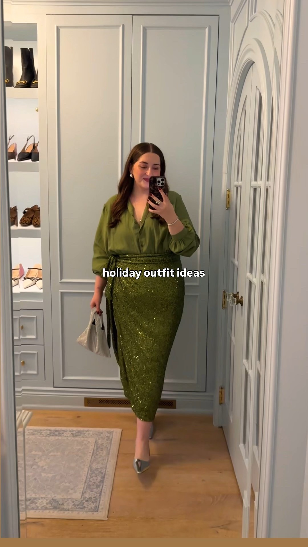 Holiday outfit round-up / Christmas outfits / Christmas dress / evening event look / holiday party / office party / new years / midsize
Sizing: green set - 14 in top & skirt / 14 in black dress / L in red shirt & skirt / XL in cardigan & 14 reg in pant / L reg in bow dress / XL in shaper  

#LTKplussize #LTKmidsize #LTKcurves