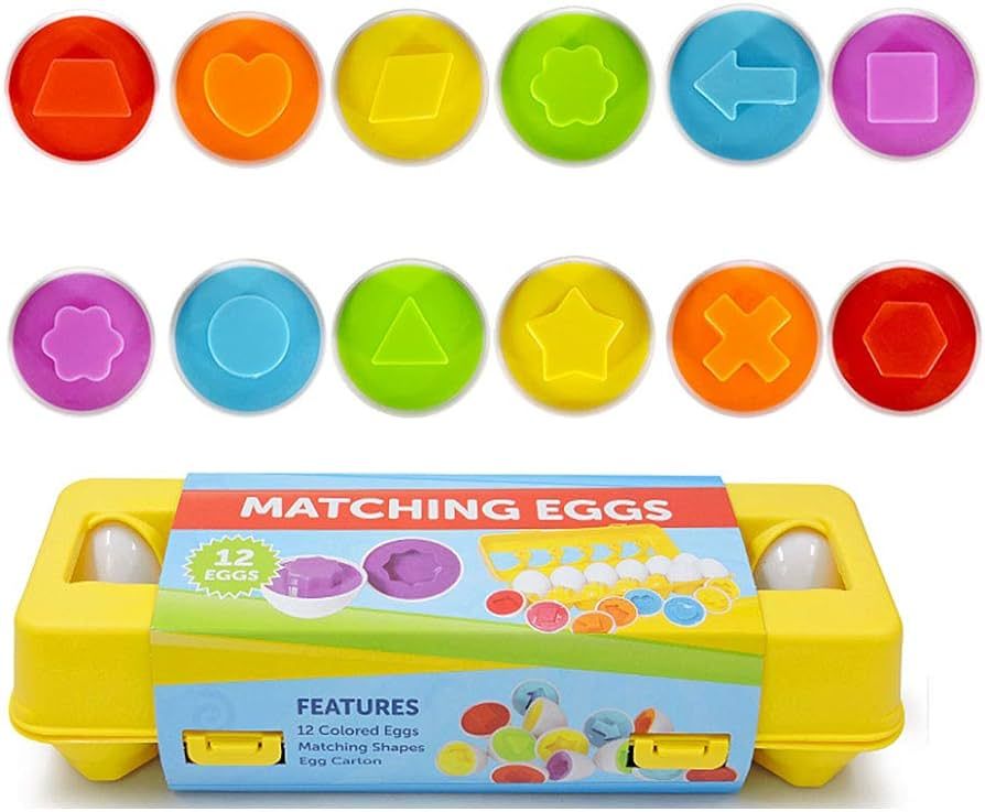JUNBESTN Easter Matching Eggs Connect Eggs Carton Toys Gifts for 1 2 3 Years Old Kids Toddler Bab... | Amazon (US)
