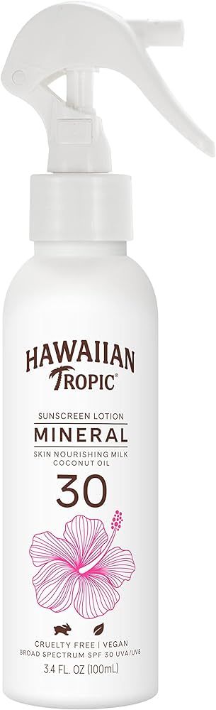 Hawaiian Tropic Mineral Skin Nourishing Milk Sunscreen Spray Lotion SPF 30, 3.4oz | Sun Milk, Zin... | Amazon (US)