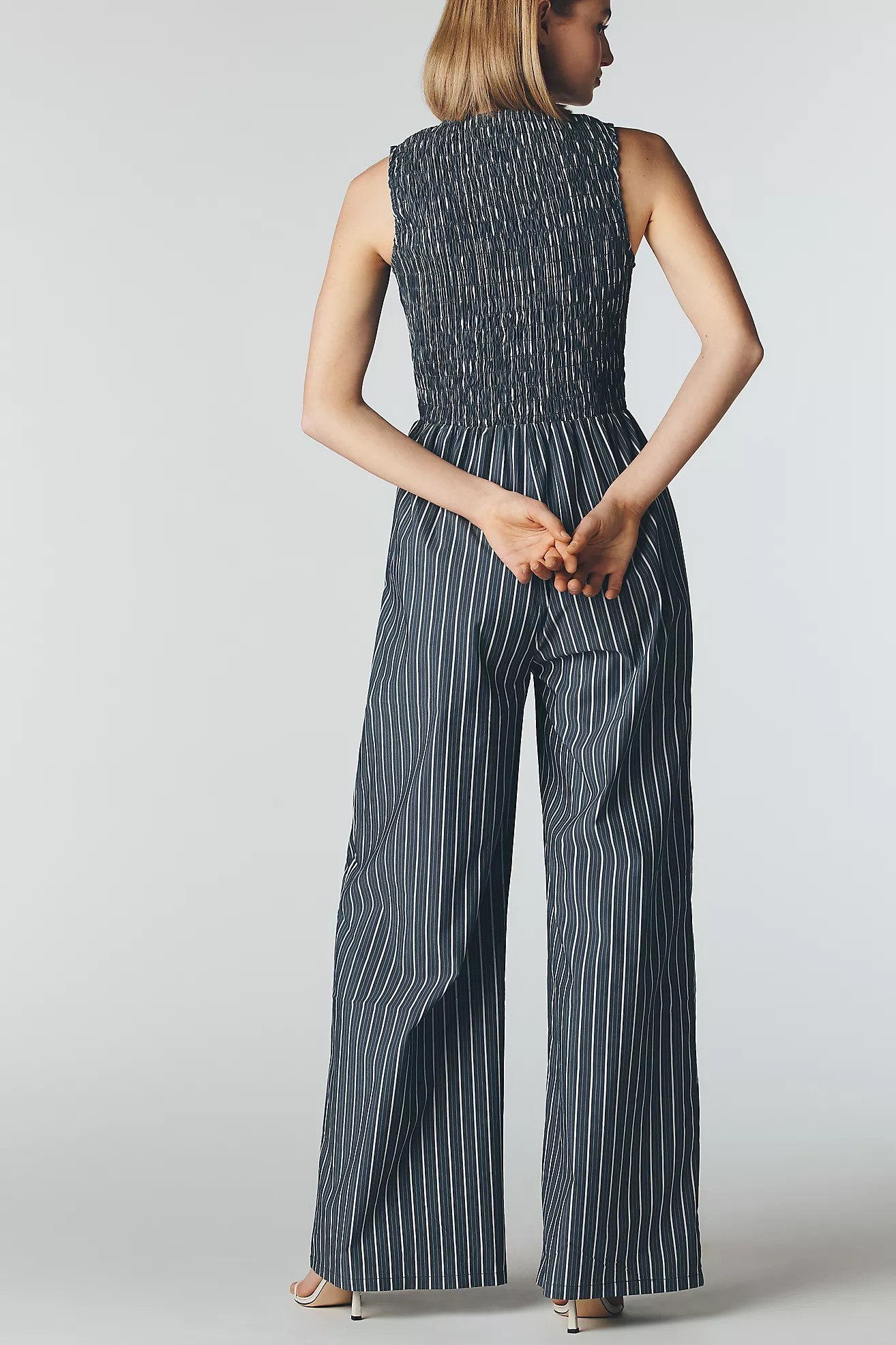 Glamorous Smocked Sleeveless Wide-Leg Jumpsuit | Anthropologie (US)