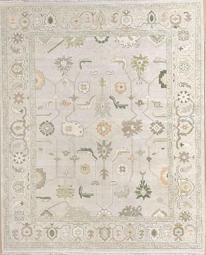 Hand-Knotted Oushak Wool Rug 8×10 ft – 100% New Zealand Wool Vintage Turkish Anatolian Carpet,... | Amazon (US)