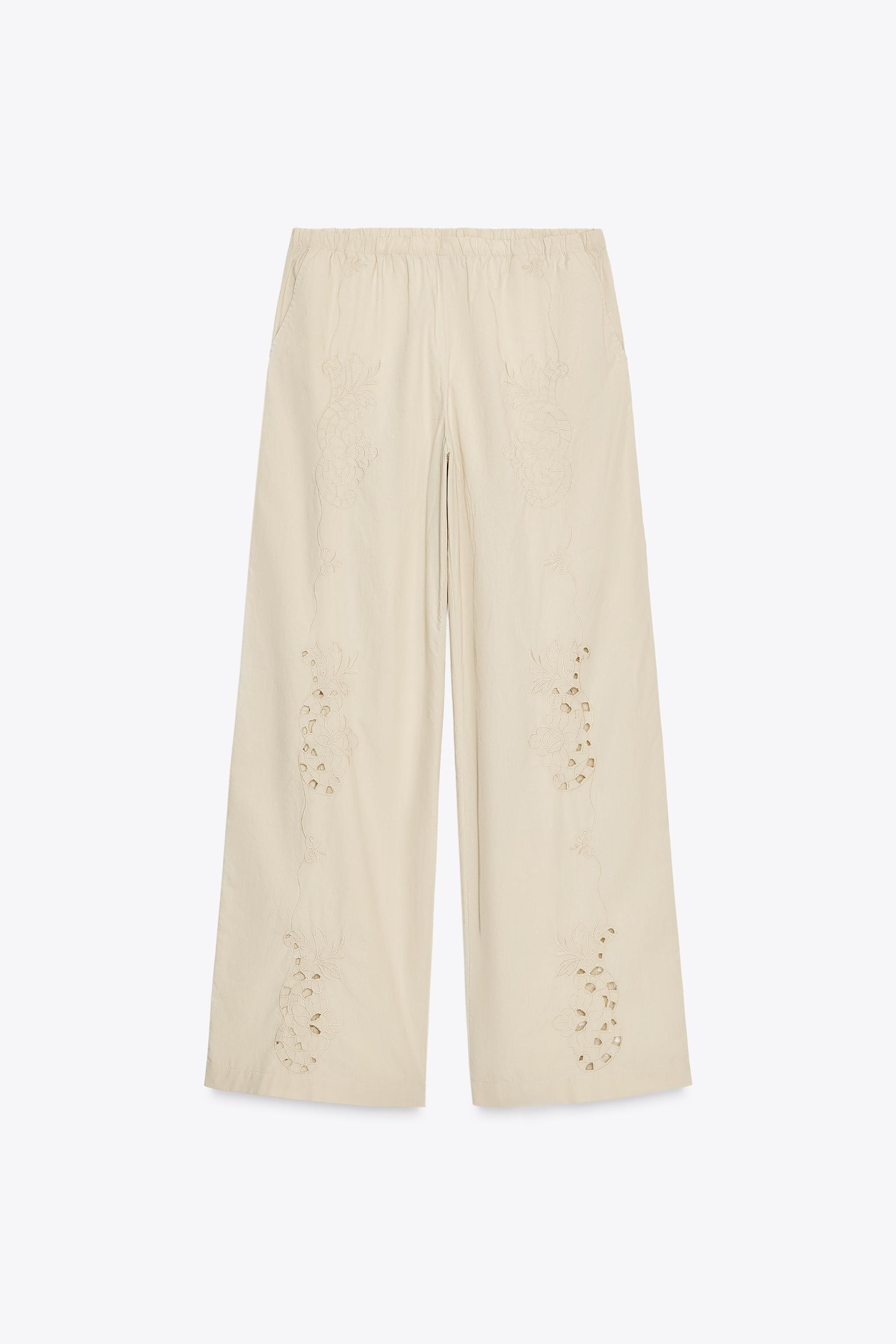 EMBROIDERED PYJAMA TROUSERS | Zara UK